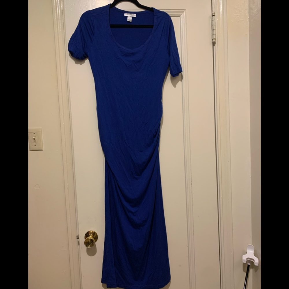 Blue motherhood maternity maxi dress